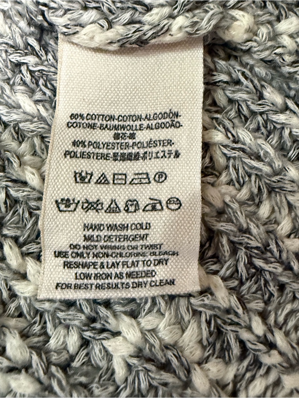 Free People Cropped Knit Sweater Marled Gray Ivory Size Small - Picture 13 of 13